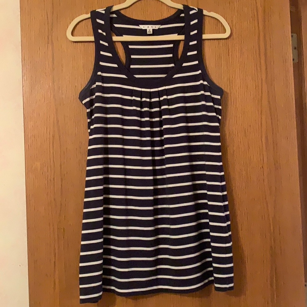 Cabi navy white stripe racer back tank size medium